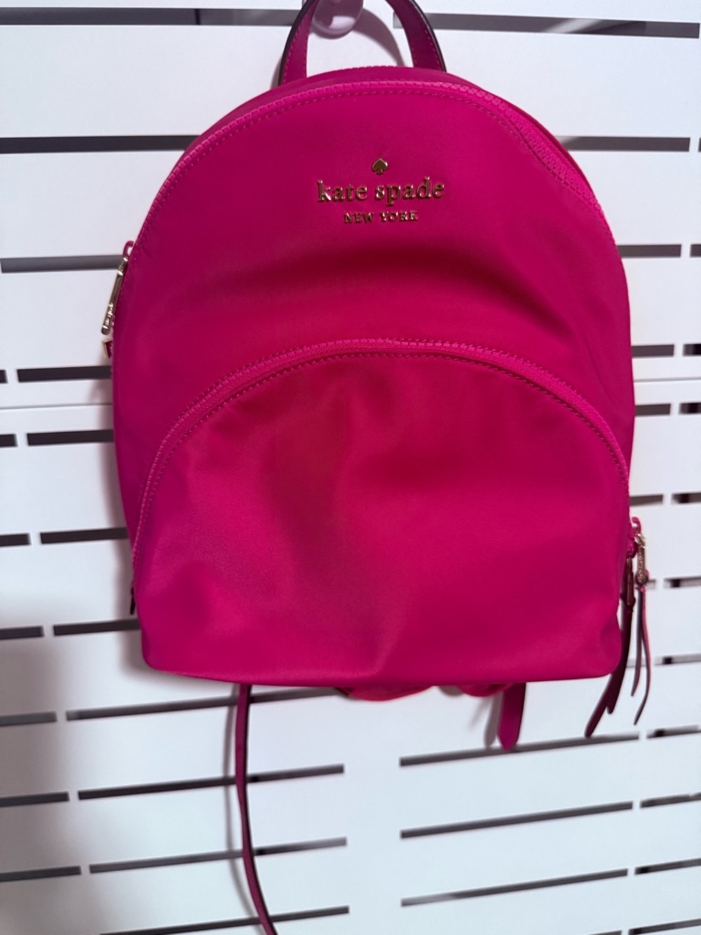 kate spade Hot Pink Mini Backpack with Gold Logo